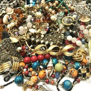 2lbs Vintage To Now Jewelry Lot Wear Craft Sell Mystery Bag